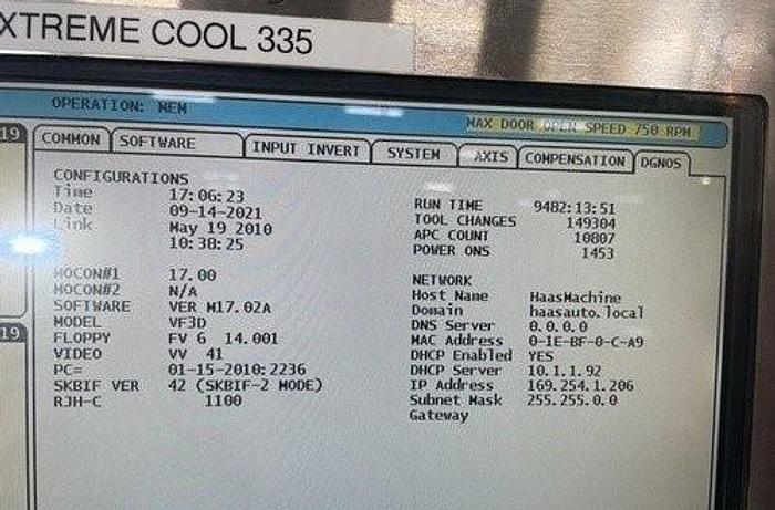 Used 2010 Haas VF3 with Pallet Changer