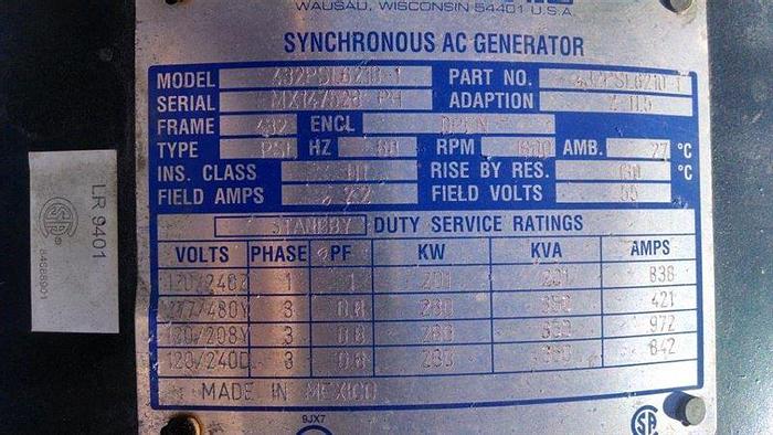 Used 0 Marathon 432PSL6210-1 AC Generator
