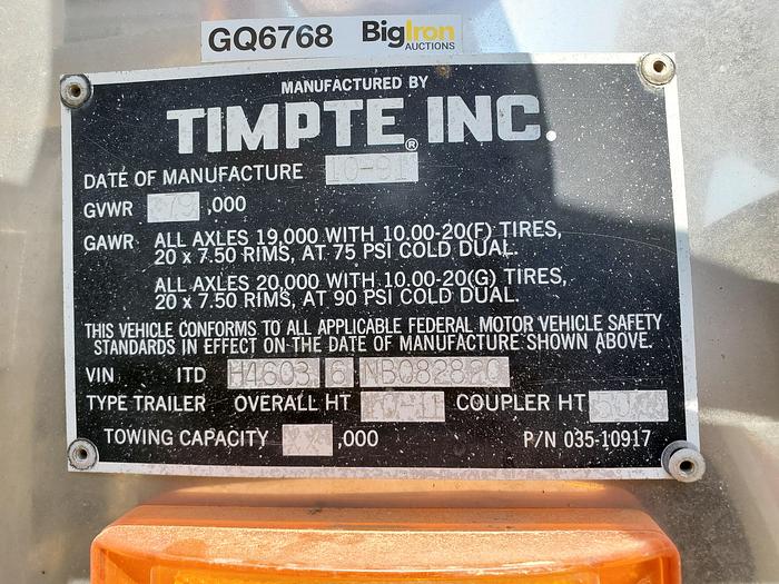 Used 1992 Timpte 46' Hopper Trailer