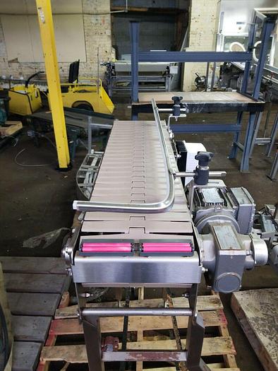 Used Stainless Steel 10" x 43" washdown Conveyor With Plastic Belt