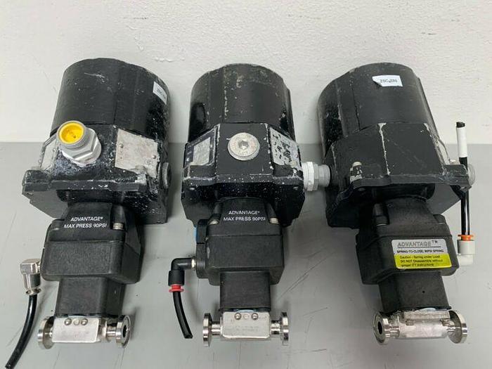 Used ITT Pure-Flo A303 Stainless Steel 2-Way Diaphragm Valve w/ 1" Sanitary Fittings
