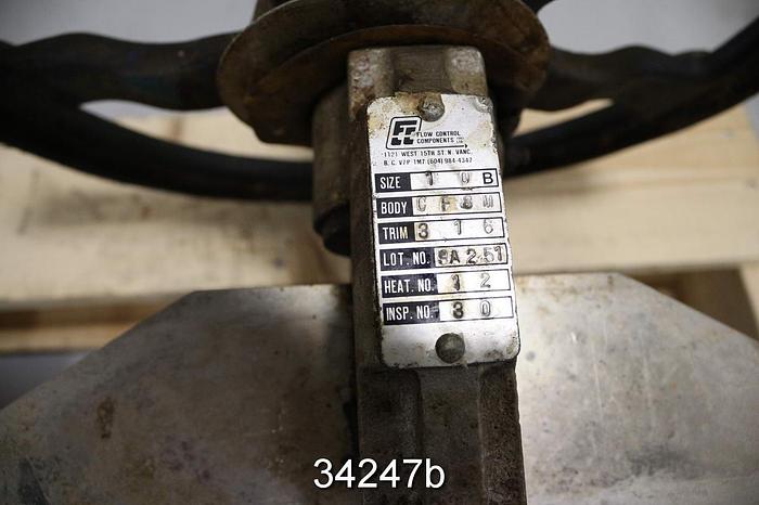 Used Fcc 10" Hand Operated Knife Gate Valve #34247