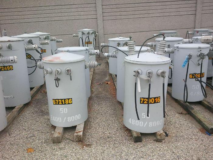 Used Carte, Canadian Electric, Grafton, ABB, Moloney 10kva / 15kva/ 25kva / 50kva / 75kva Pole Mount Transformers