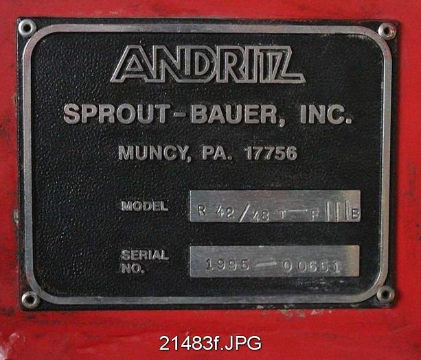 Used Sprout Waldron R42/48 TFIIIB Twin Flow Refiner, 42/48" #21483