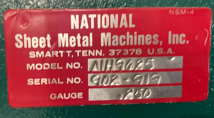 Used NATIONAL 8' X 1/4" HYDRAULIC POWER SQUARING SHEAR