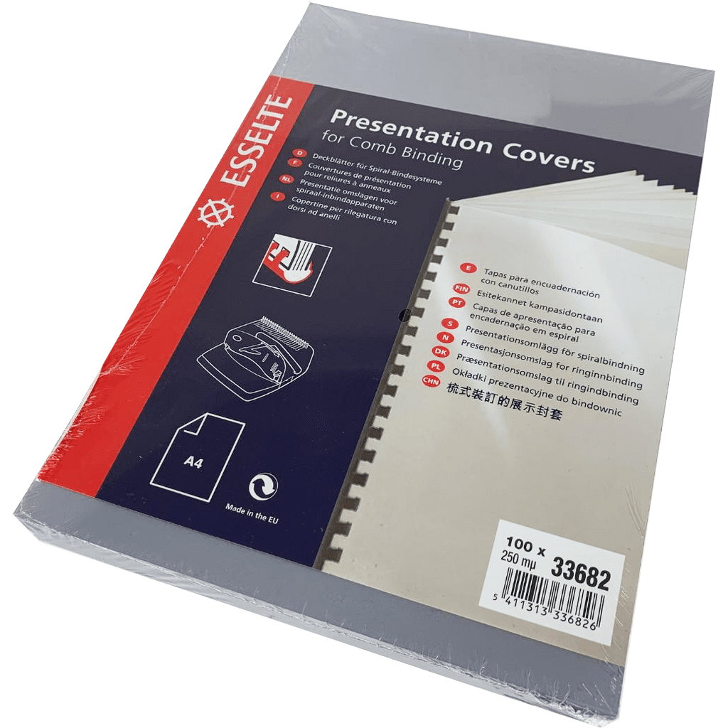 Esselte A4 PVC 250Micron Clear Binding Covers (100)