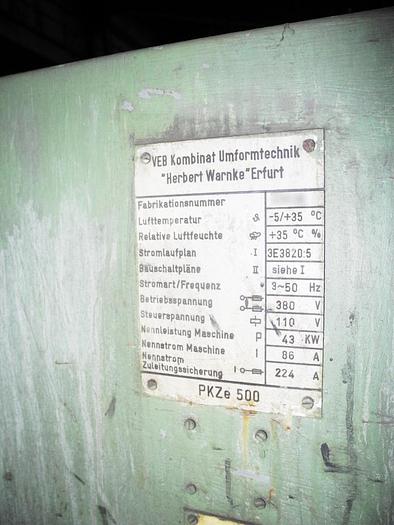 Used Press Trimming WMW Erfurt,Germany PKZE500