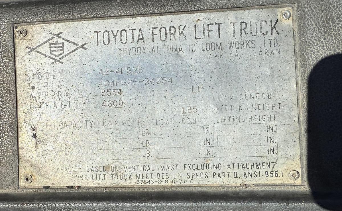 Used 1985 TOYOTA 42-4FG25