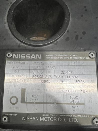 Used Nissan 5K Capacity LP Forklift for sale in Boise, Idaho