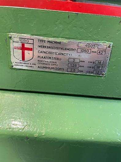 Gebruikt Jorg schaar 1050 x 2 mm.