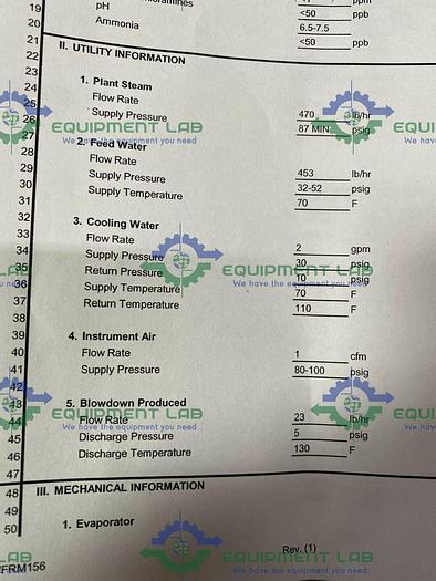 Used Meco  Vertical Shell & Straight Tube Heat Exchanger 125 PSIG w/ SS Frame & Gauges