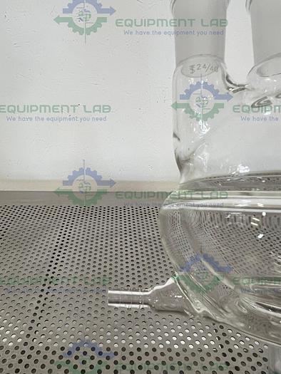 Used Chemglass 500 mL Half Jacketed Flask 29/42, 24/40 w/ Chem Drain Valve