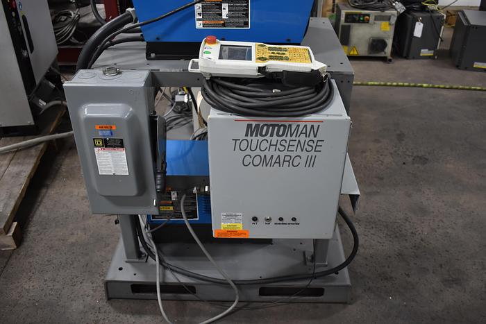 Used Yaskawa Motoman MA3100 Complete Robotic Welding Cell With Miller 450 and MH3100 positioner On Track