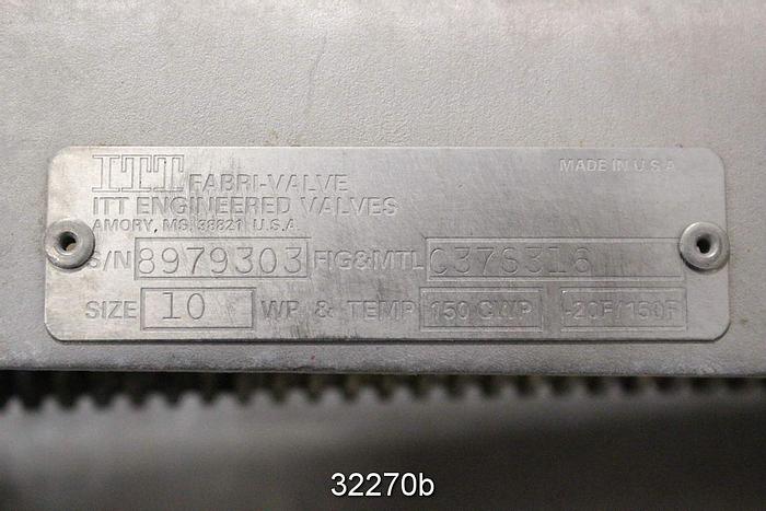 Used Fabri C375316 10" Hand Operated  Knife Gate Valve #32270