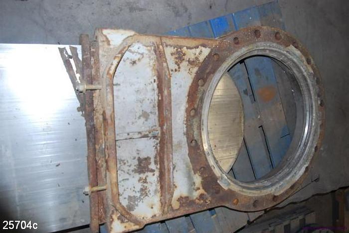 Used Dezurik  Air Operated Knife Gate Valve, 24", Mild Steel Body, Stainless Steel Wetted Parts #25704