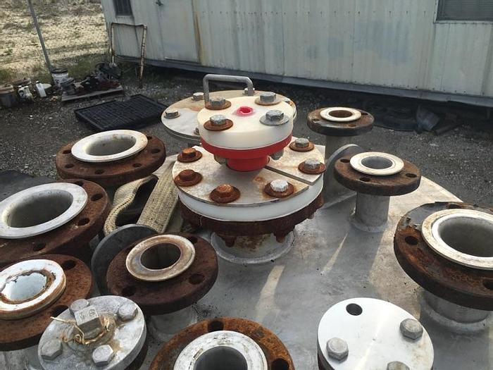 Used Apex Piping Systems approximately 240 gallon vertical carpenter 20 stainless steel storage tank