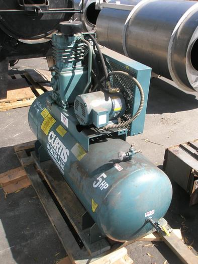 Used Compressor, Air, 5 HP, Curtis Master Line, Receiver Tank, #S736499