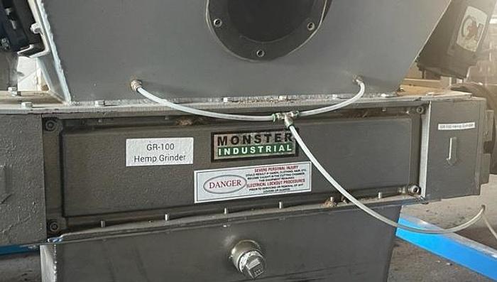 Used Sigma Hemp Hopper with Bottom Mounted Monster Industrial Hemp Grinder