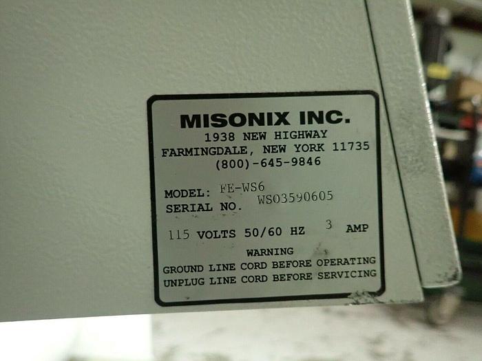 Used Misonix Inc Model FE-WS6 WS-6 Downflow Workstation Fume Hood