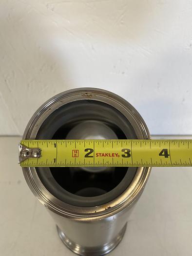 Used Stainless Steel Tri-Clamp Lateral Reducer w/ 2 3" Sanitary Fittings & 1 5" OD