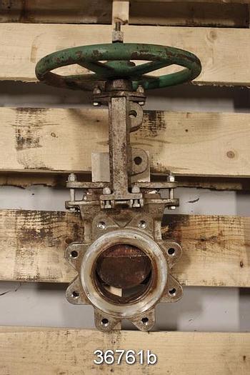Used Rovalve 4" Hand Operated Knife Gate Valve #36761