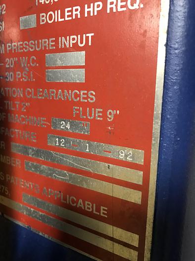 Used 1992 Braun 600lb gas dryer