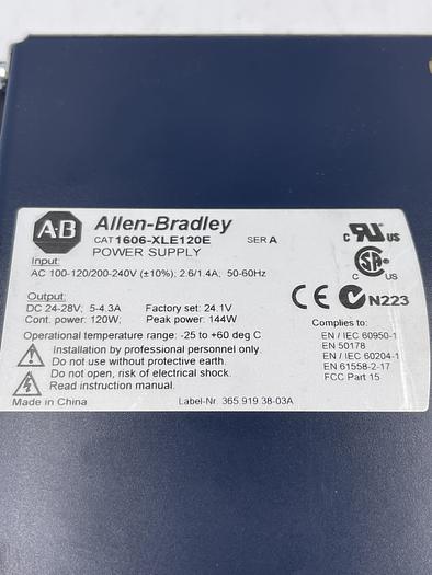 Used Allen-Bradley 1606-XLE120E Ser A 