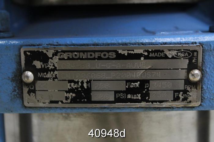 Used Grundfos 1.5x1.5 Vertical High Pressure Pump #40948