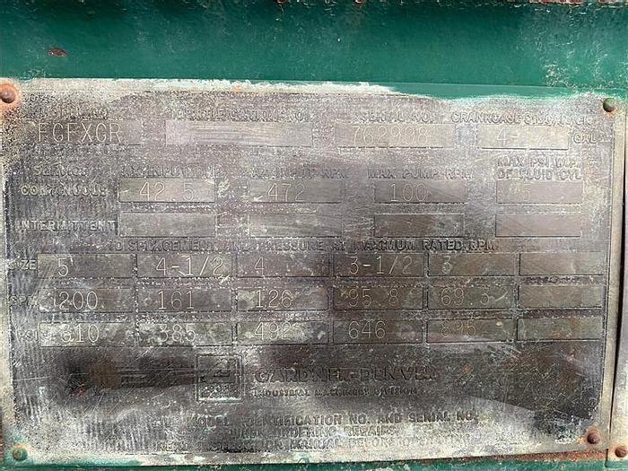 Used 0 Gardner Denver FGFXGR 5x6 Duplex Mud Pump