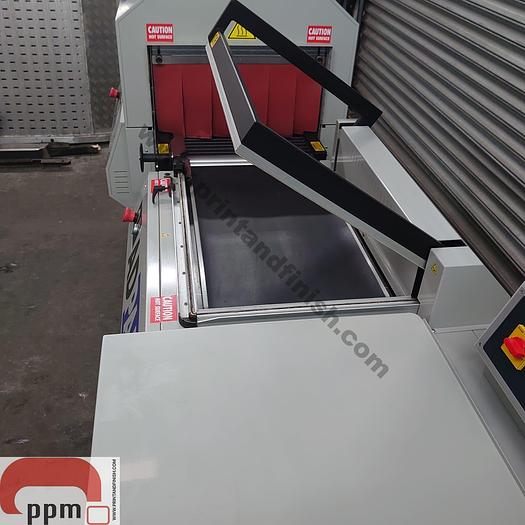 Used Adpak FO560A Automatic L Sealer & Heat Tunnel Shrink Wrapping Machine