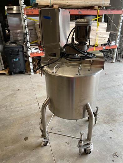 Used 50 Gallon Custom Stainless Steel Mix Tank With Agitation