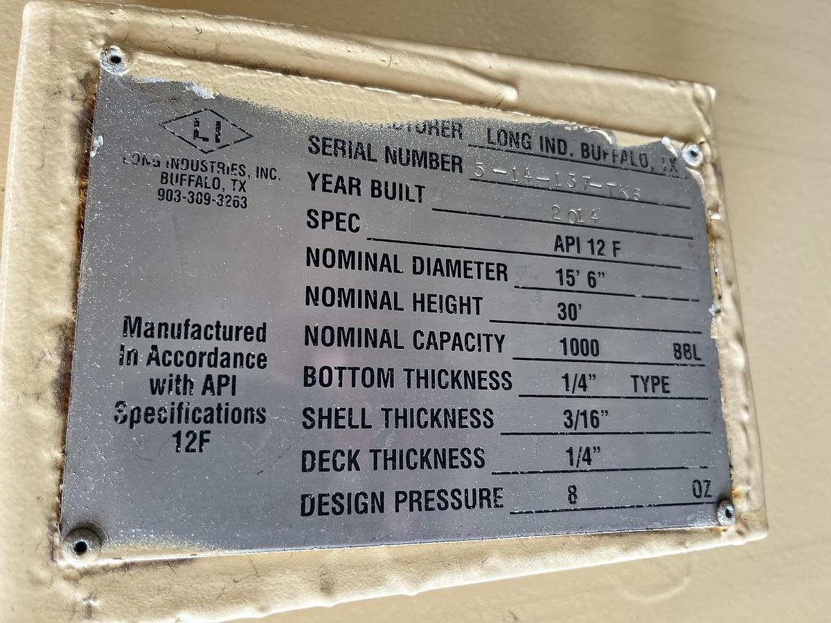 Used TANKS, 1000 BBL STEEL (REFURB)