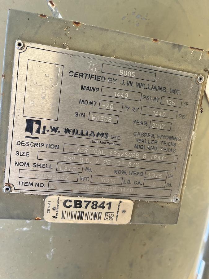 Used 36" X 25' GLYCOL CONTACTOR