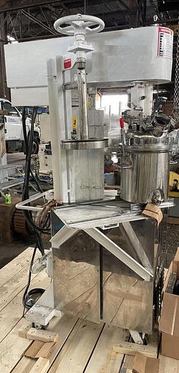 Used 3 GALLON MYERS TRIPLE SHAFT VACUUM MIXER - S/S - VACUUM - JACKETED - 2 MIX CANS