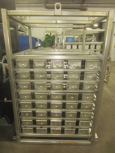 Used Stainless steel Mold tower for ham or cooked meats, 40 molds/tower