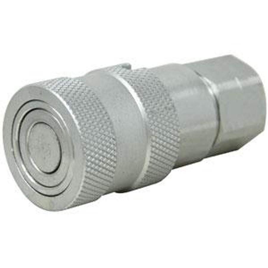 Flat Hydraulic Coupler Socket, Female, 3/8" NPT