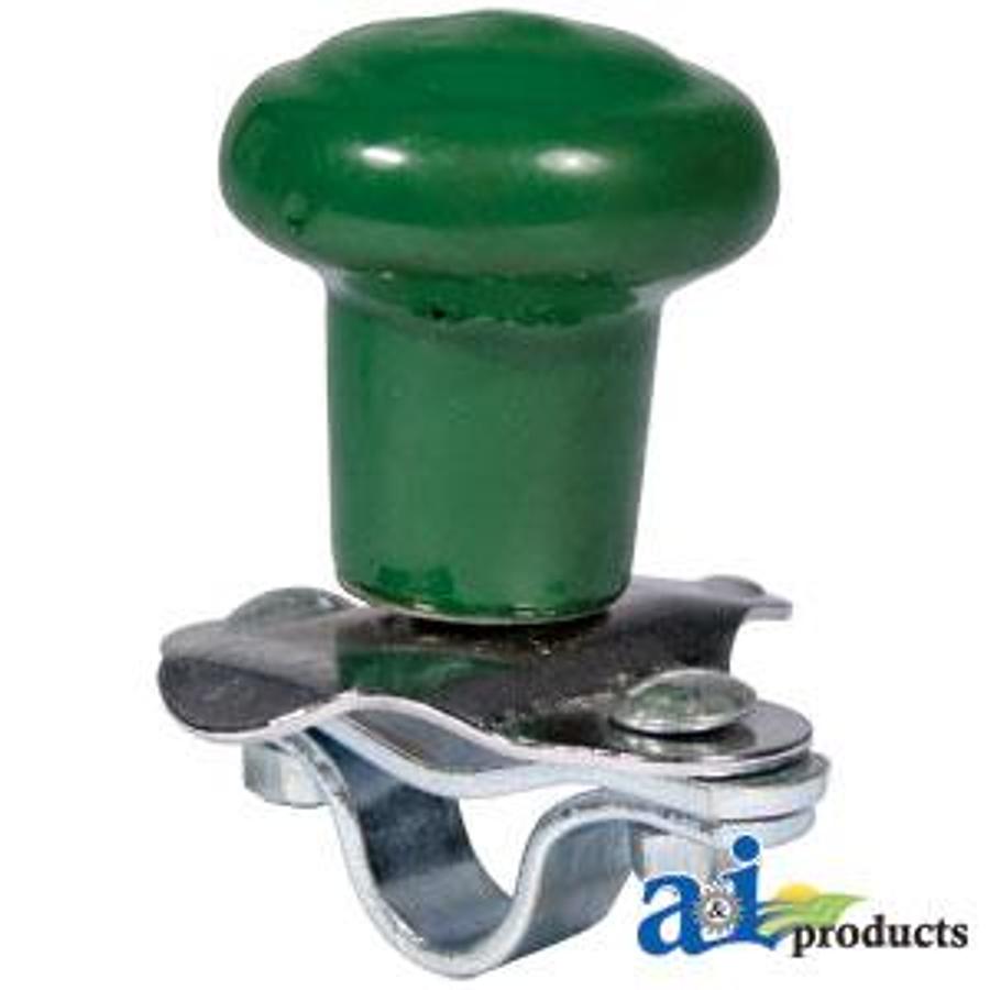 Spinner, Aluminum Steering Wheel (green plastic coated knob)