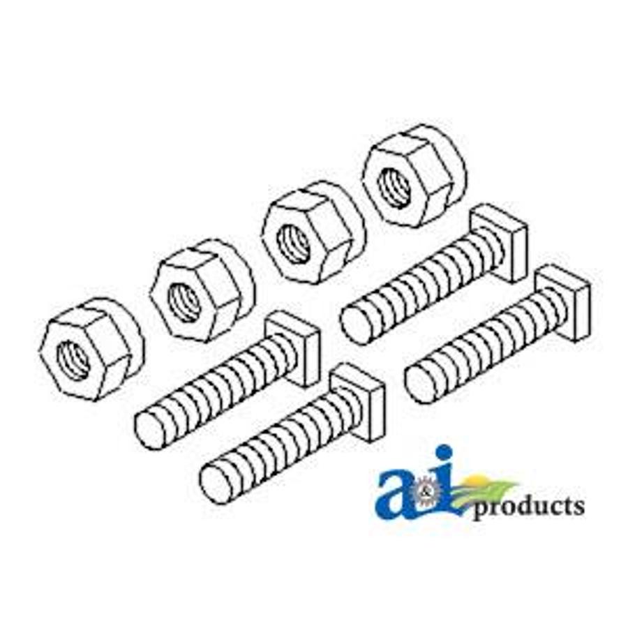 Battery Bolts & Nuts, Square Head, 5/16" (4 Pk)