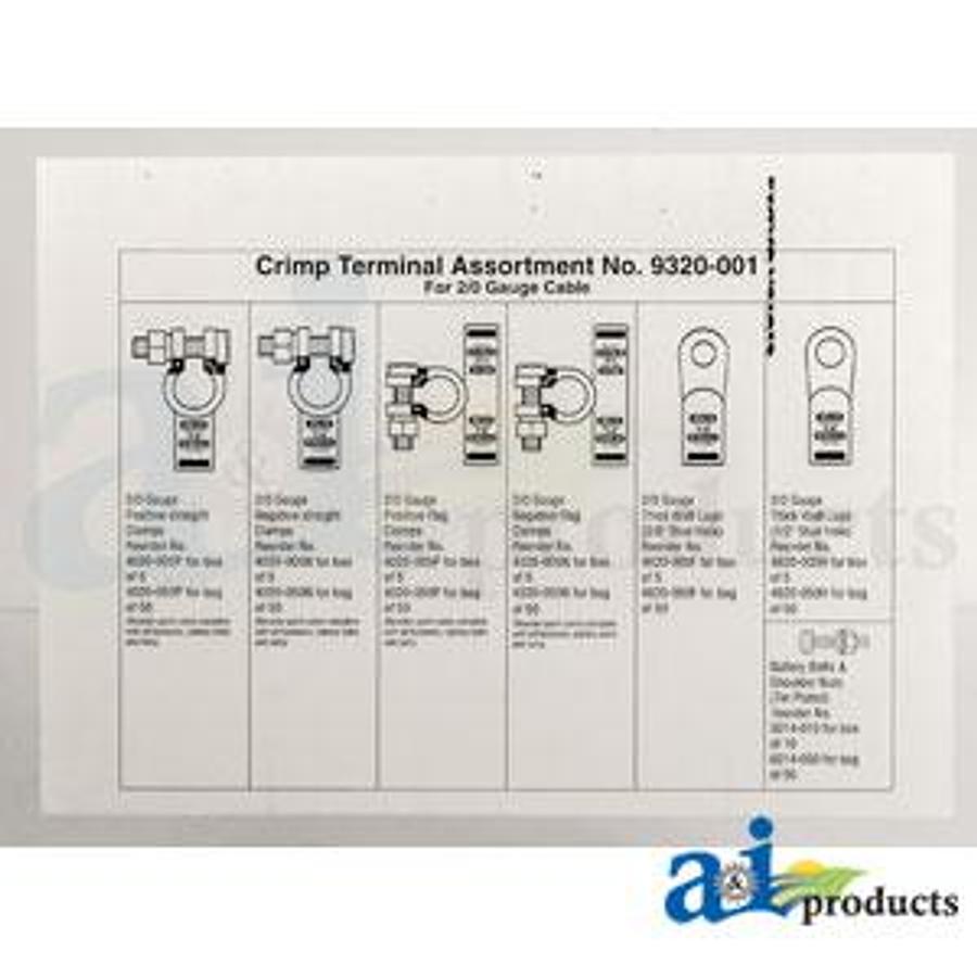 Battery Terminal Assortment, Crimp Copper, 2/0 Ga.
