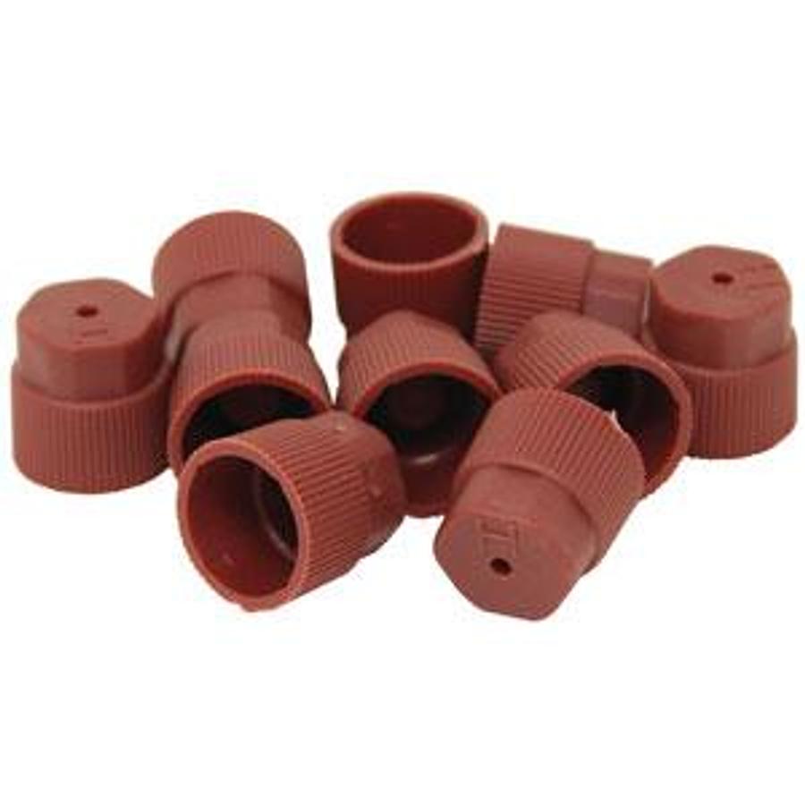 16mm Red R-134a High Side Valve Port Cap J.R.A. Type (10 Pack)