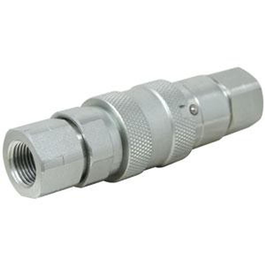 Flat Face Hydraulic Coupler Socket & Plug Set (3/8" NPT)