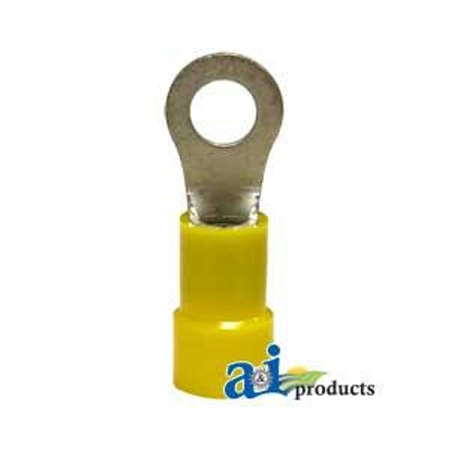 Ring Terminal, Insulated, Wire Size 12-10, Stud Size #10, 10 Pk