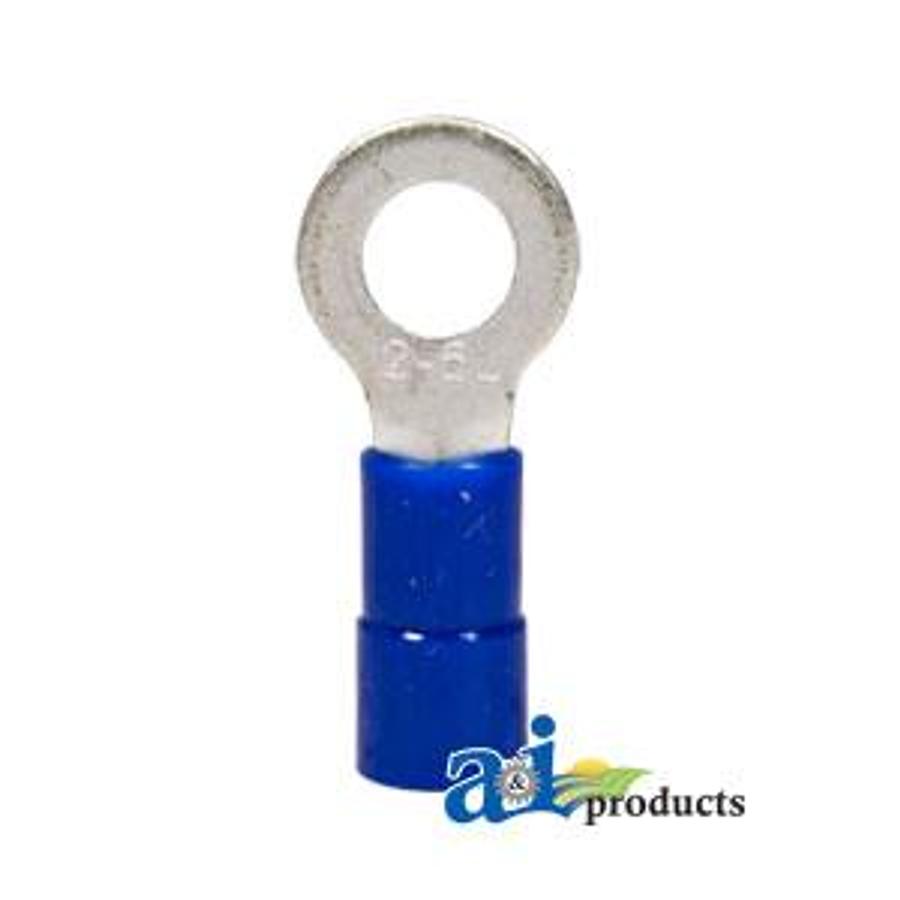 Ring Terminal, Insulated, Wire Size 16-14, Stud Size #10, 10 Pk