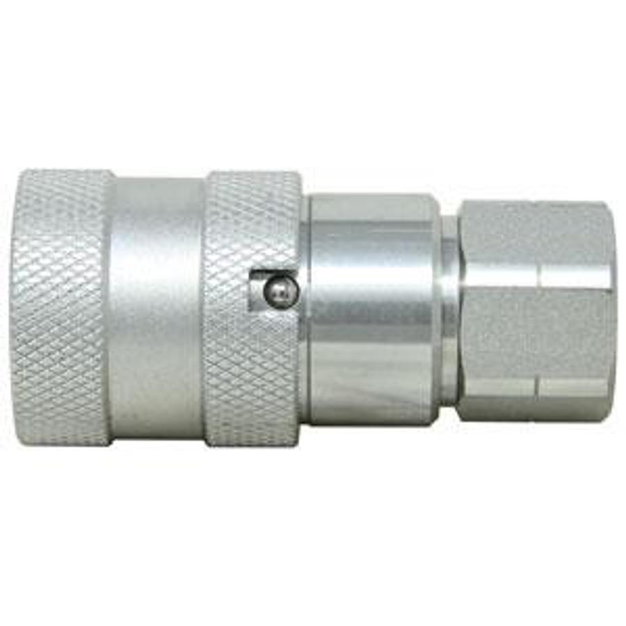Flat Hydraulic Coupler Socket, Female, 3/8" NPT