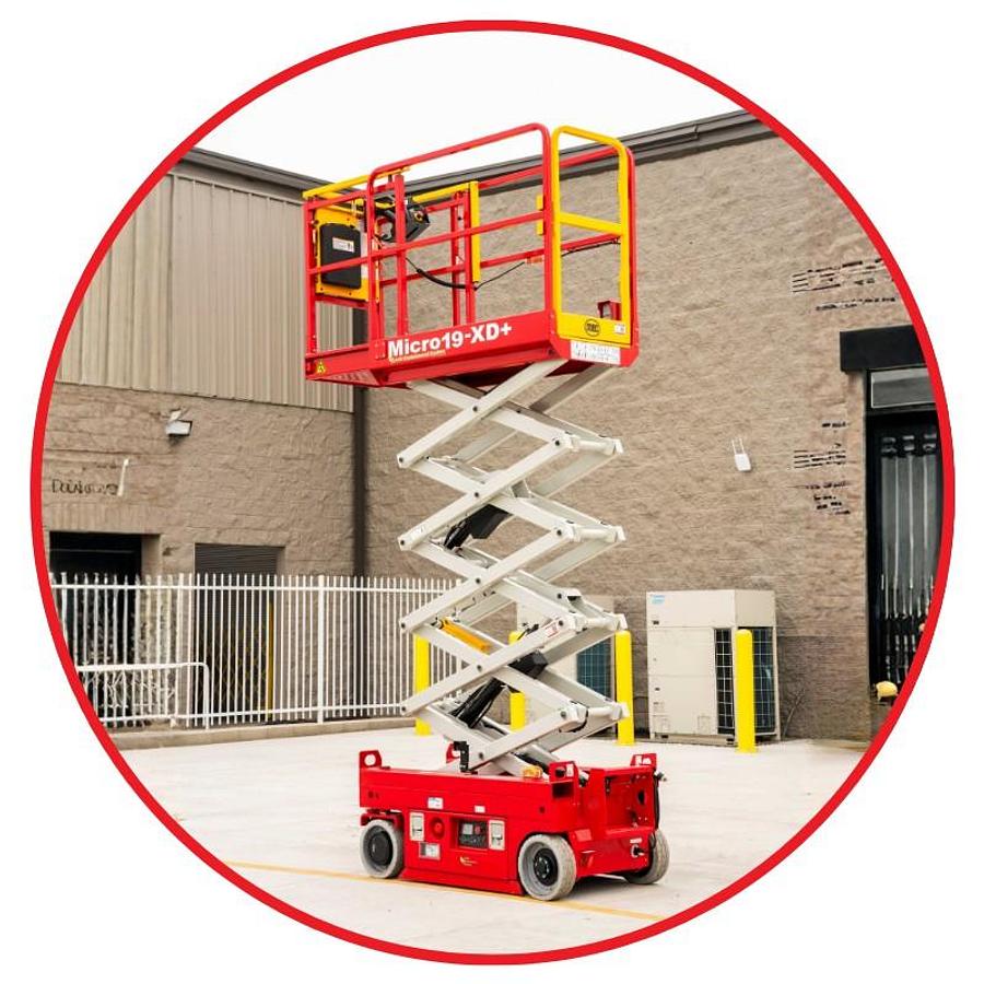 Used Electric Scissor Lift, 19' Micro with Step-up Platform