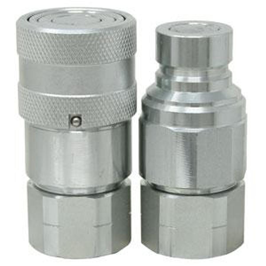 Flat Face Hydraulic Coupler Socket & Plug Set (1/2" NPT)