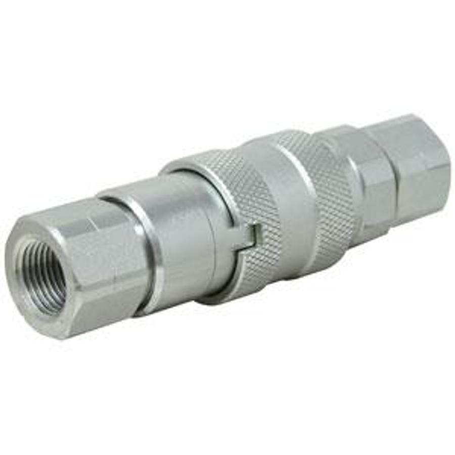 Flat Face Hydraulic Coupler Socket & Plug Set (3/8" NPT)