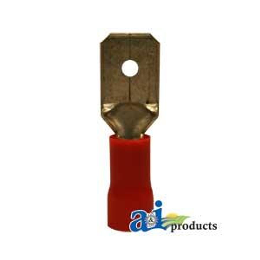 Male Disconnects, Insulated, Wire Size 22-16, Tab Size .250, 10 Pk