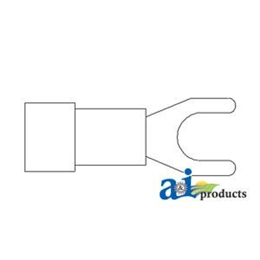 Spade Terminal, Insulated, Wire Size 22-16, Stud Size #6, 10 Pk