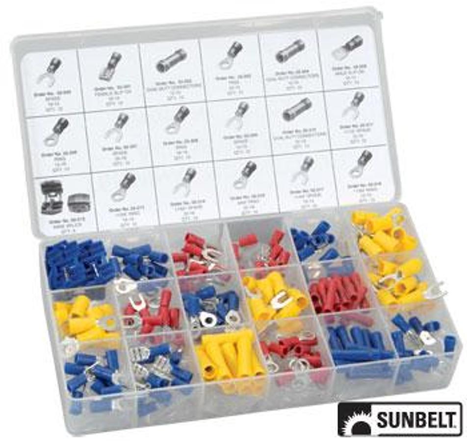 Solderless Terminal and Connector Assortment, 175 pieces